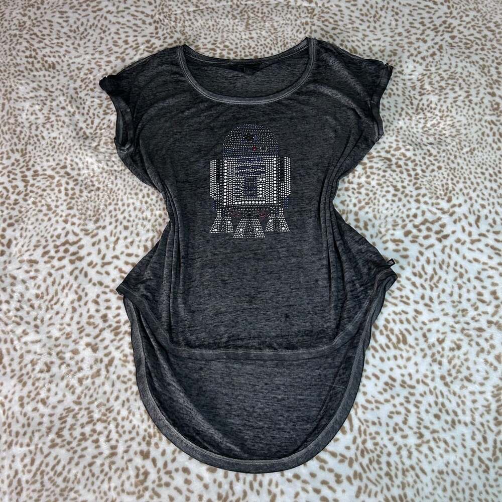 Rock & Republic Star Wars R2-D2 Bling T-Shirt Size L
